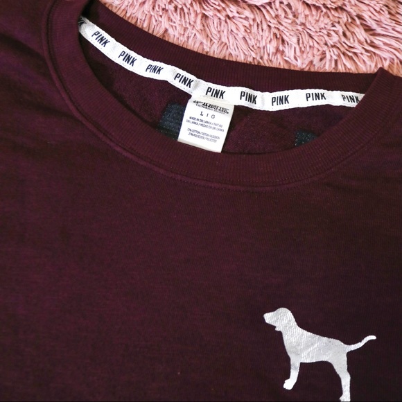 Victoria’s Secret Pink Destination Bling Sequin Miami Maroon Long Sleeve Shirt - Picture 4 of 4